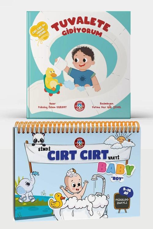 Çocuk Akademi Şimdi Cırt Cırt Vakti 9-16 Ay Erkek Bebek Kitabı Ve Tuvalete Gidiyorum Cırt Cırtlı Etkinlik Kitabı