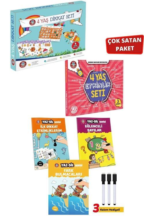 Çocuk Akademi 4 Yaş Dikkat-Etkinlik Seti Ve Yaz Sil Serisi-3