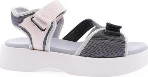 Kadın Cırtlı Bantlı Sandalet Buz Siyah 59353138