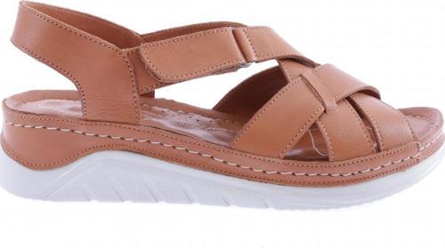 Kadın Çapraz Bantlı Bilekten Bağlı Sandalet Taba 72263217