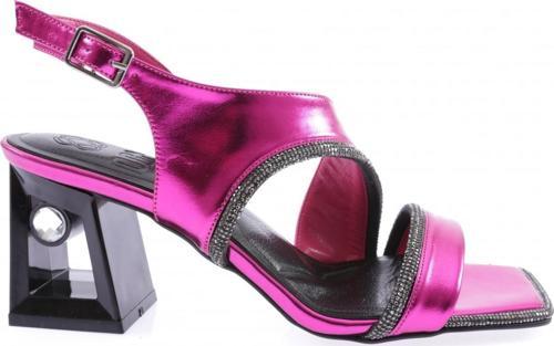 Kadın Kristal Taşlı Topuklu Sandalet Fuşya Açma 721021033