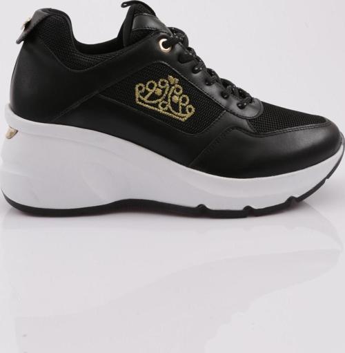 Kadın Kalın Taban Bağcıklı Sneaker Siyah 732693138