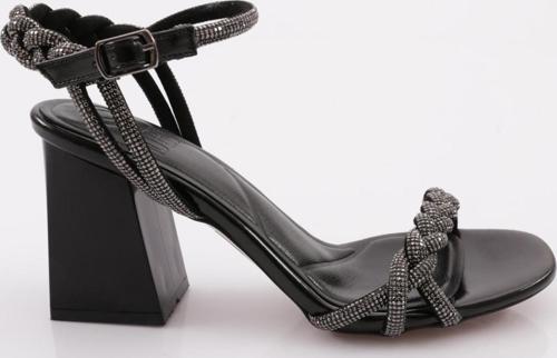 Kadın Silver Taş Burgulu Topuklu Sandalet Siyah Açma 91721033