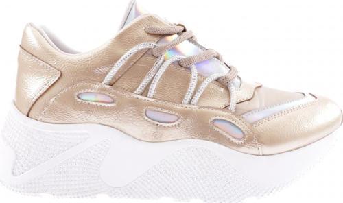 Kadın Kalın Taban Tsilver İp Taşlı Sneakers Ayakkabı Altın 10272692