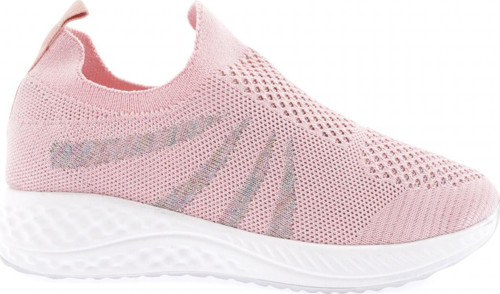 Kadın Yanları Simli Lazerli Sneaker Ayakkabı Fuşya 94321097