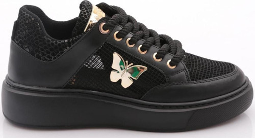 Kadın Fileli Aksesuarlı Sneakers Ayakkabı Siyah 12211839101
