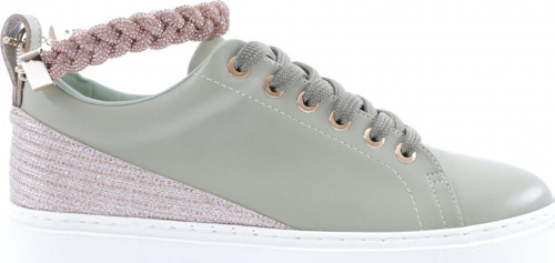 Kadın Kalın Taban Halhal Detaylı Silver Taşlı Sneakers Ayakkabı Mint Yeşili 15299623118