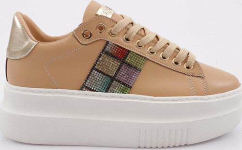 Kadın Kalın Taban Silver Taşlı Sneakers Ayakkabı Nude 15299723118