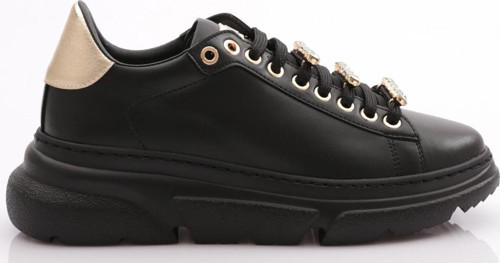 Kadın Kalın Kristal Taşlı Sneakers Ayakkabı Siyah Siyah 15299753118