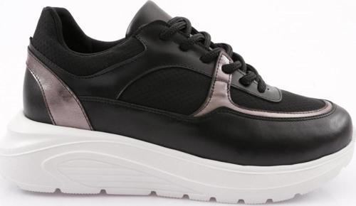 Kadın Kalın Taban File Detaylı Sneakers Ayakkabı Siyah 15299793118