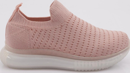 Kadın Kalın Taban Bağcıklı Sneakers Ayakkabı Pudra 231213116