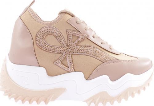 kadın Mega Kalın Taban Silver Taşlı Sneakers Ayakkabı Ten 3642831
