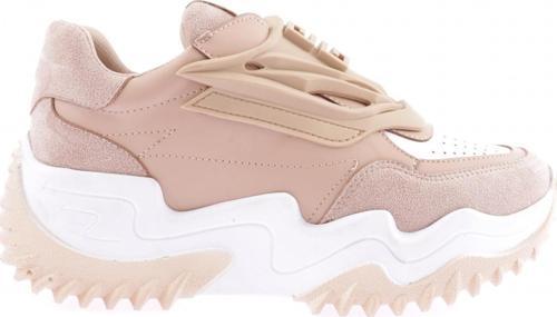 kadın Kalın Taban Lazer Detaylı Sneakers Ayakkabı Ten 36462831