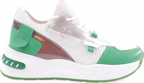 kadın Kalın Taban File Detaylı Bağcıklı Sneakers Ayakkabı Çimen Yeşili 34102831