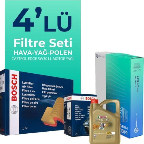 BMW 1.16D Filtre Bakım Seti Castrol Motor Yağlı (2019-2023) 4 Lü
