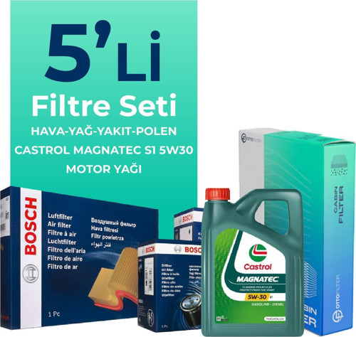 Opel Corsa 1.3 Dizel Filtre Bakım Seti Castrol Motor Yağlı (2014-2019) 5 Li