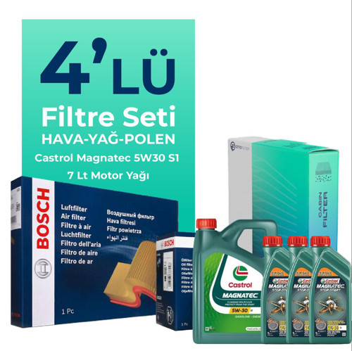 Fiat Ducato 2.3 Dizel Filtre Bakım Seti Castrol Motor Yağlı (2006-2014) 4 Lü