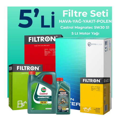 Fiat Bravo 1.6 Dizel Filtre Bakım Seti Castrol Motor Yağlı (2007-2015) 5 Li