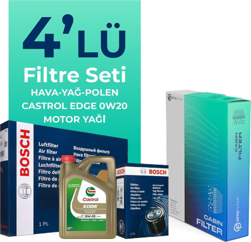 Range Rover Sport 2.0 Benzinli Filtre Bakım Seti Castrol Motor Yağlı (2017-2023) 4 Lü