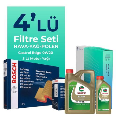 Jeep Compass 1.5 Hybrid Filtre Bakım Seti Castrol Motor Yağlı (2020-2024) 4 Lü