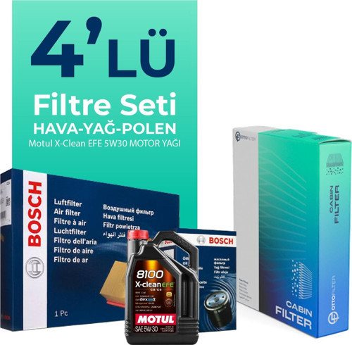 Audi A4 40 Dizel Filtre Bakım Seti Motul Motor Yağlı (2015-2021) 4 Lü