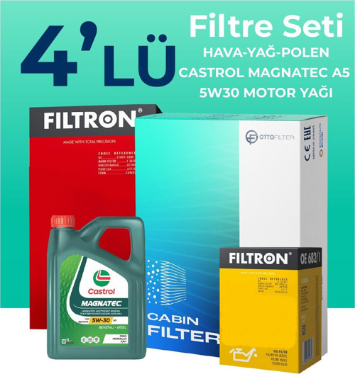 Seat Leon 1.2 TSi Filtre Bakım Seti Castrol Motor Yağlı (2011-2012) 4 Lü