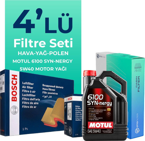 Renault Captur 0.9 Benzin TCe Filtre Bakım Seti Motul Motor Yağlı (2013-2019) 4 Lü
