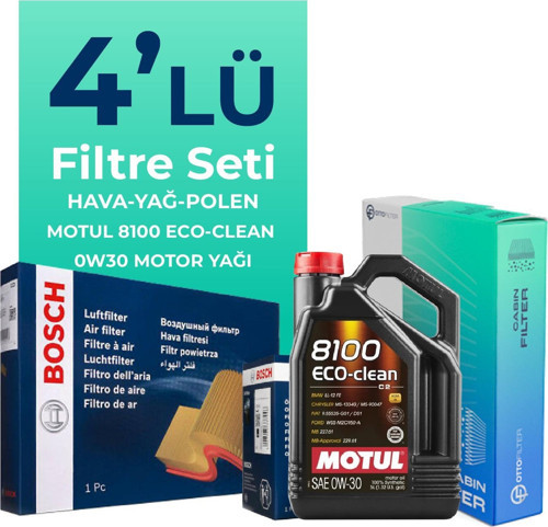 Citroen DS4 1.6 Benzinli Filtre Bakım Seti Motul Motor Yağlı (2011-2018) 4 Lü