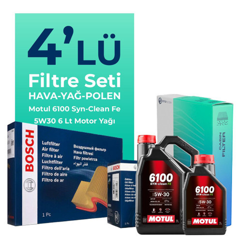 Ford Connect 1.8 Dizel Filtre Bakım Seti Motul Motor Yağlı (2002-2013) 4 Lü