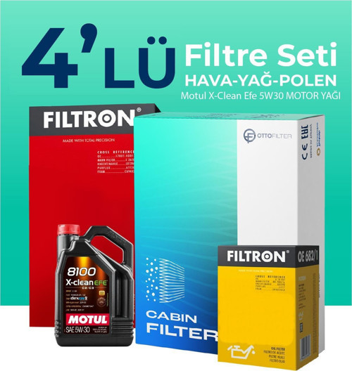 Audi Q2 30 Dizel Filtre Bakım Seti Motul Motor Yağlı (2018-2021) 4 Lü