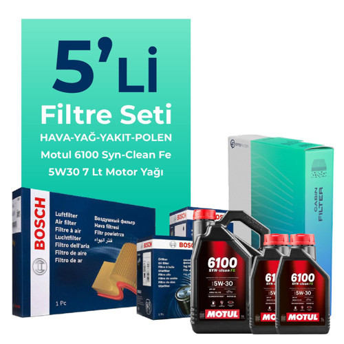Nissan Navara 2.3 Dizel Filtre Bakım Seti Motul Motor Yağlı (2015-2021) 5 Li