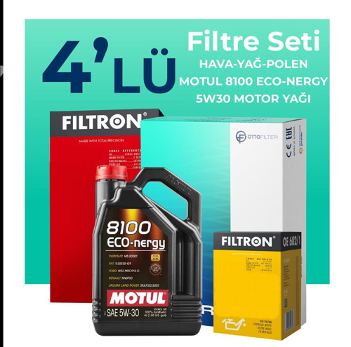 Volkswagen Golf 1.2 TSi Filtre Bakım Seti Motul Motor Yağlı (2013-2017) 4 Lü