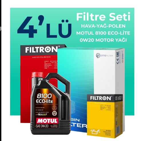 Honda Civic 1.6 Benzin Fb7 Filtre Bakım Seti Motul Motor Yağlı (2012-2017) 4 Lü