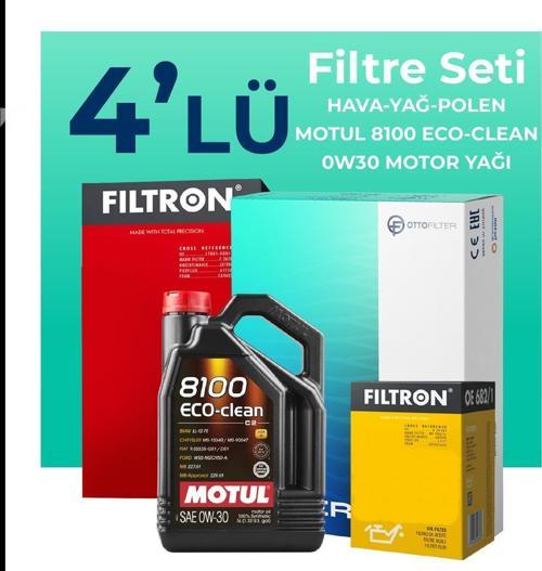 Citroen DS9 1.6 Benzin Filtre Bakım Seti Motul Motor Yağlı (2021-2024) 4 Lü