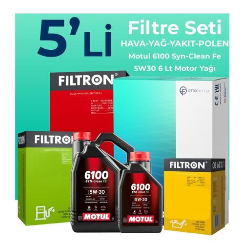 Fiat Ducato 2.2 Dizel Filtre Bakım Seti Motul Motor Yağlı (2006-2012) 5 Li