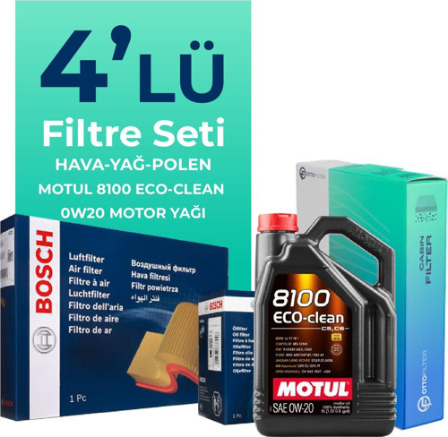 Volkswagen Taigo 1.5 TSi Filtre Bakım Seti Motul Motor Yağlı (2022-2024) 4 Lü
