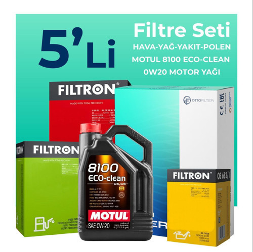 Fiat Egea 1.3 Dizel Filtre Bakım Seti Motul Motor Yağlı (2019-2023) 5 Li