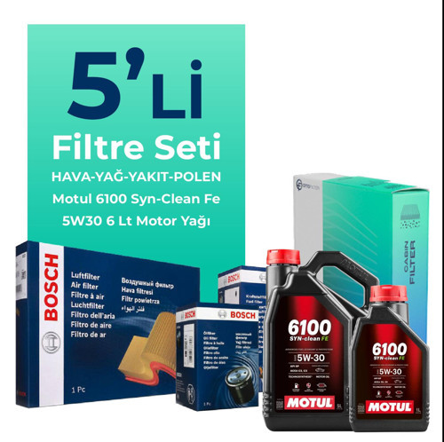 Volvo XC60 2.4 Dizel Filtre Bakım Seti Motul Motor Yağlı (2009-2014) 5 Li