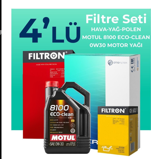 Fiat Ducato 2.3 Dizel Filtre Bakım Seti Motul Motor Yağlı (2019-2023) 4 Lü