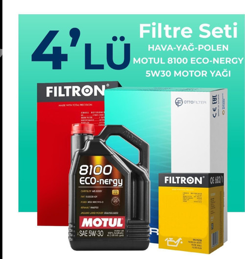 Volkswagen Passat 1.4 TSi Filtre Bakım Seti Motul Motor Yağlı (2010-2014) 4 Lü