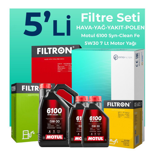 Renault Trafic 1.6 Dizel Filtre Bakım Seti Motul Motor Yağlı (2014-2019) 5 Li