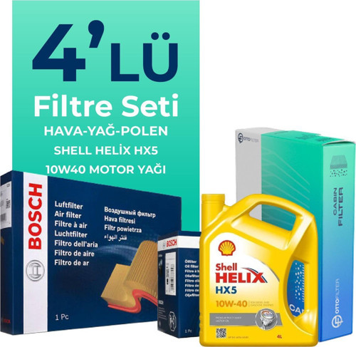 Fiat Albea 1.4 Benzinli Filtre Bakım Seti Shell Motor Yağlı (2006-2012) 4 Lü