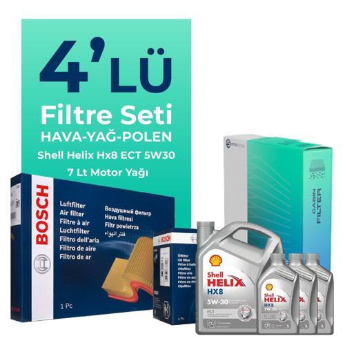 BMW 5.30 Dizel xDrive Filtre Bakım Seti Shell Motor Yağlı (2011-2012) 4 Lü