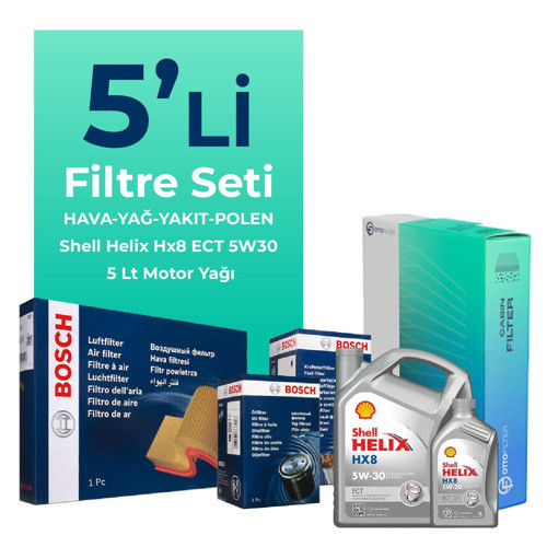 Fiat Freemont 2.0 Dizel Filtre Bakım Seti Shell Motor Yağlı (2011-2016) 5 Li