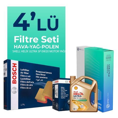 Toyota Corolla 1.8 Hybrid Filtre Bakım Seti Shell Motor Yağlı (2018-2022) 4 Lü