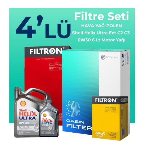Ford Mondeo 2.0 Dizel Filtre Bakım Seti Shell Motor Yağlı (2015-2018) 4 Lü