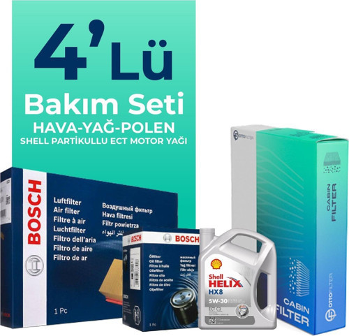 Lancia Ypsilon 0.9 Benzin Filtre Bakım Seti Shell Motor Yağlı (2011-2013) 4 Lü