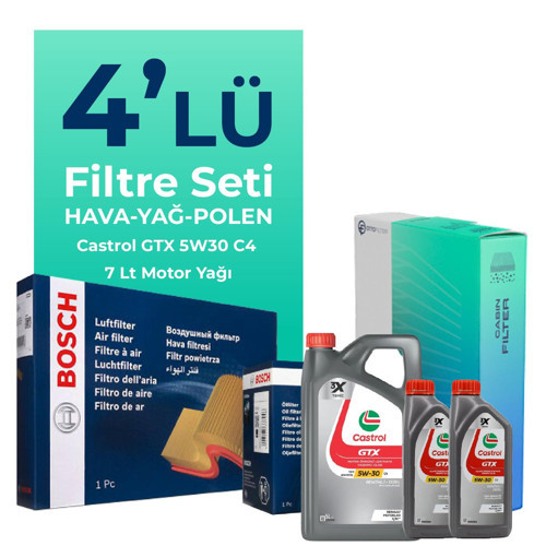 Nissan Skystar 2.5 Dizel Filtre Bakım Seti Castrol Motor Yağlı (1997-2008) 4 Lü