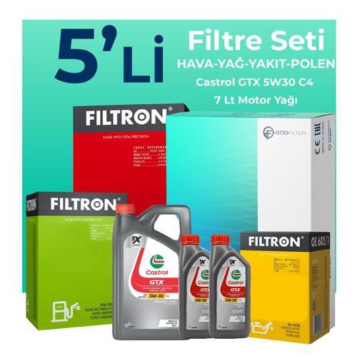 Nissan Skystar 2.5 Dizel Filtre Bakım Seti Castrol Motor Yağlı (1997-2008) 5 Li