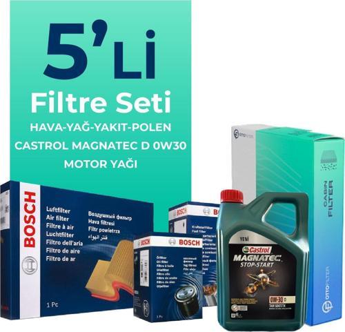 Ford Focus 1.5 Dizel Filtre Bakım Seti Castrol Motor Yağlı (2014-2017) 5 Li